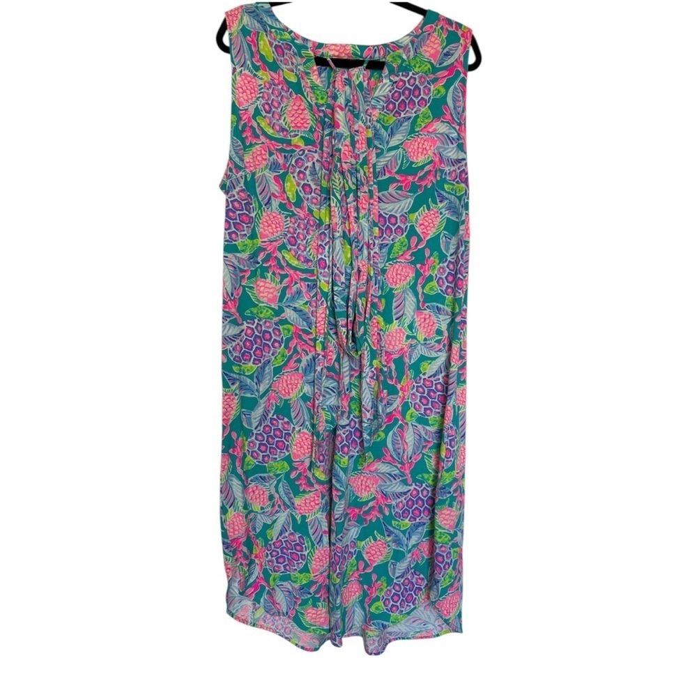 LILLY PULITZER naila midi dress Maldives green turtle wave tie dress - Picture 2 of 11